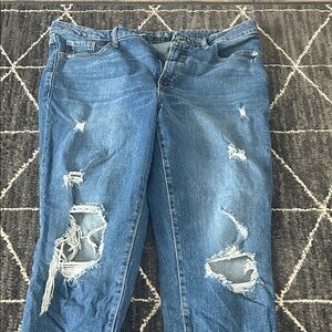 Old Navy Blue Distressed Boyfriend Jeans
